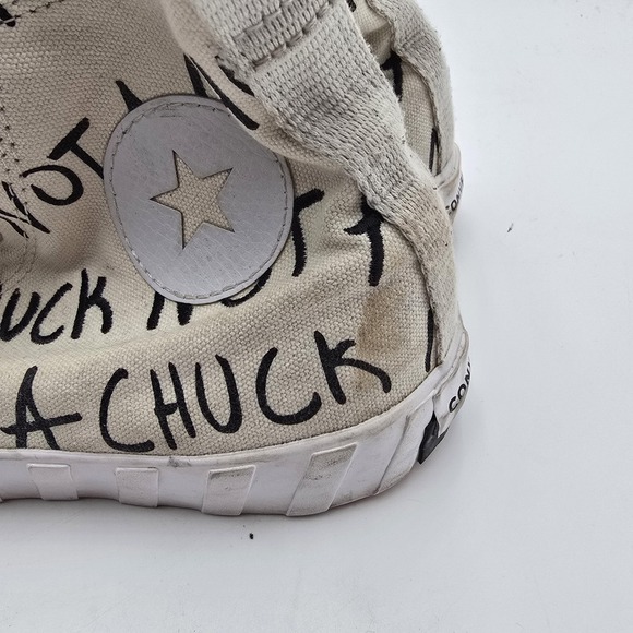 Converse Not A Chuck Shoes Mens Size 8.5 Beige Canvas High Top Sneaker 166503C - Picture 3 of 9
